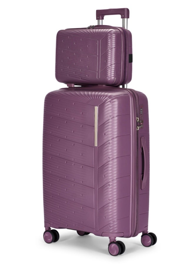 ليمرا طقم شنط سفر مكون من 4 حقائب أمتعة بعجلات و بتصميم صلب وقوي مصنوع  من مادة البولي بوربلين لون بنفسجي - Image 2